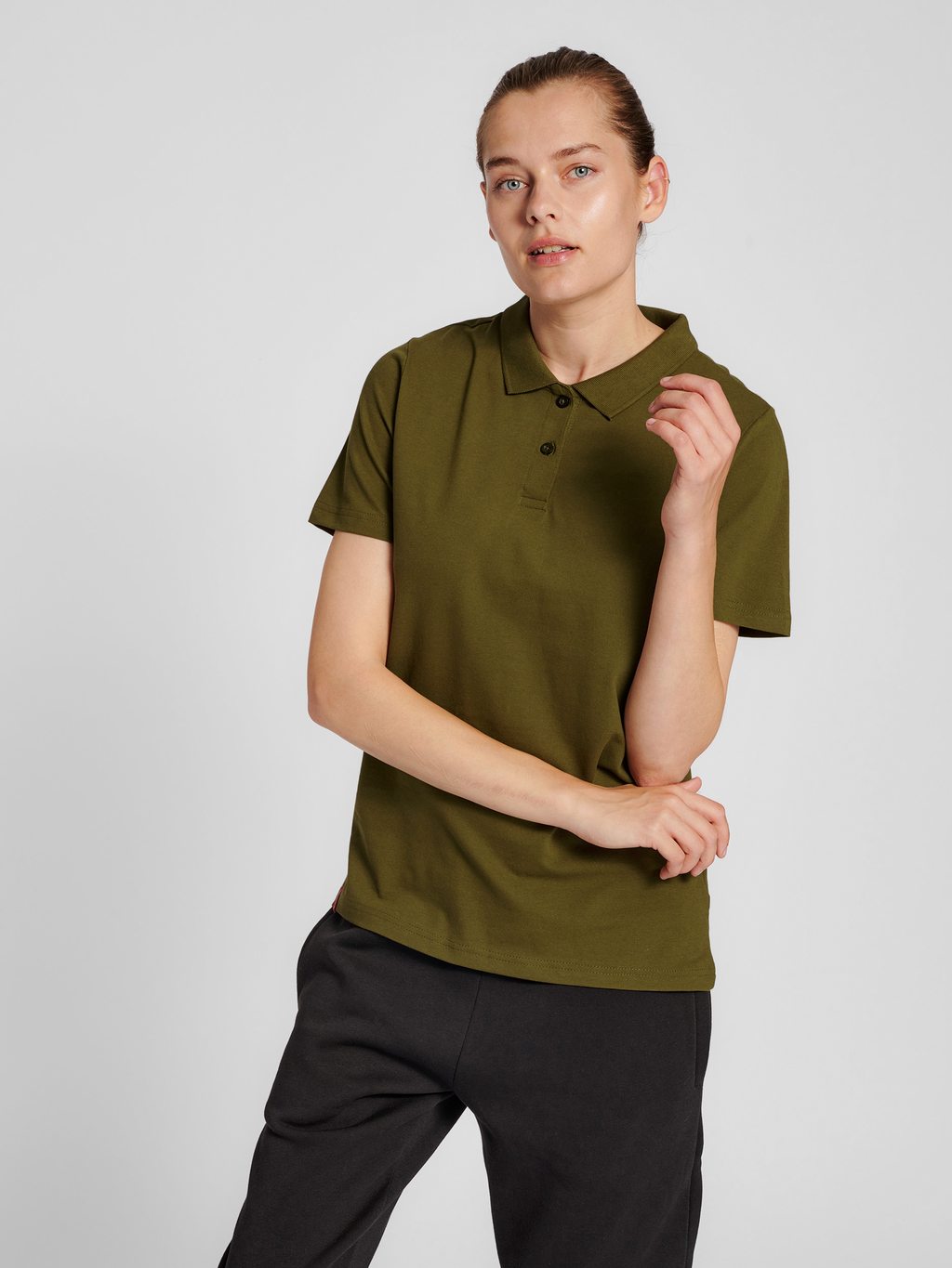 hmlRED STRETCH POLO WOMAN
