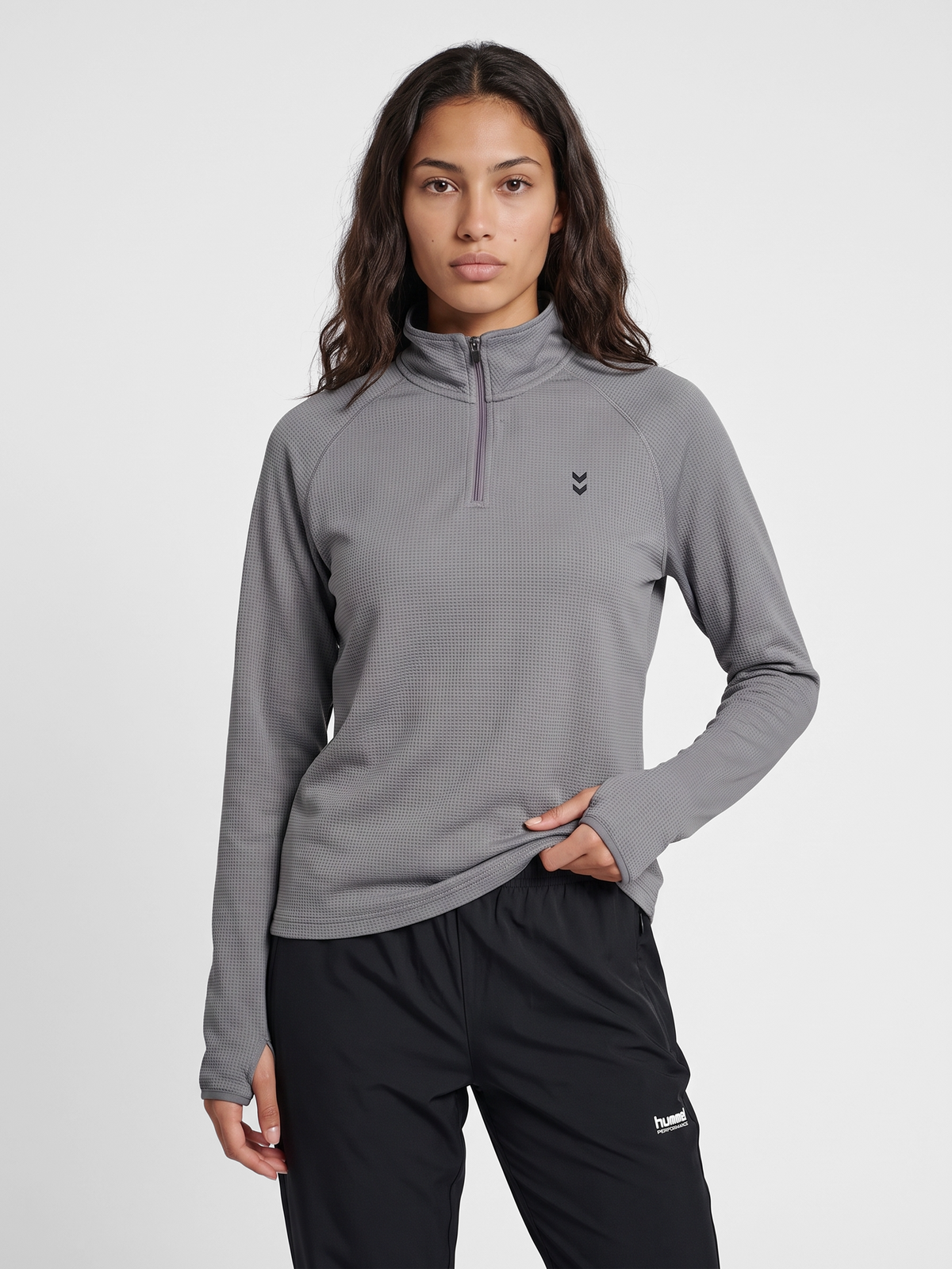 hmlPULSE W HALF ZIP MIDLAYER
