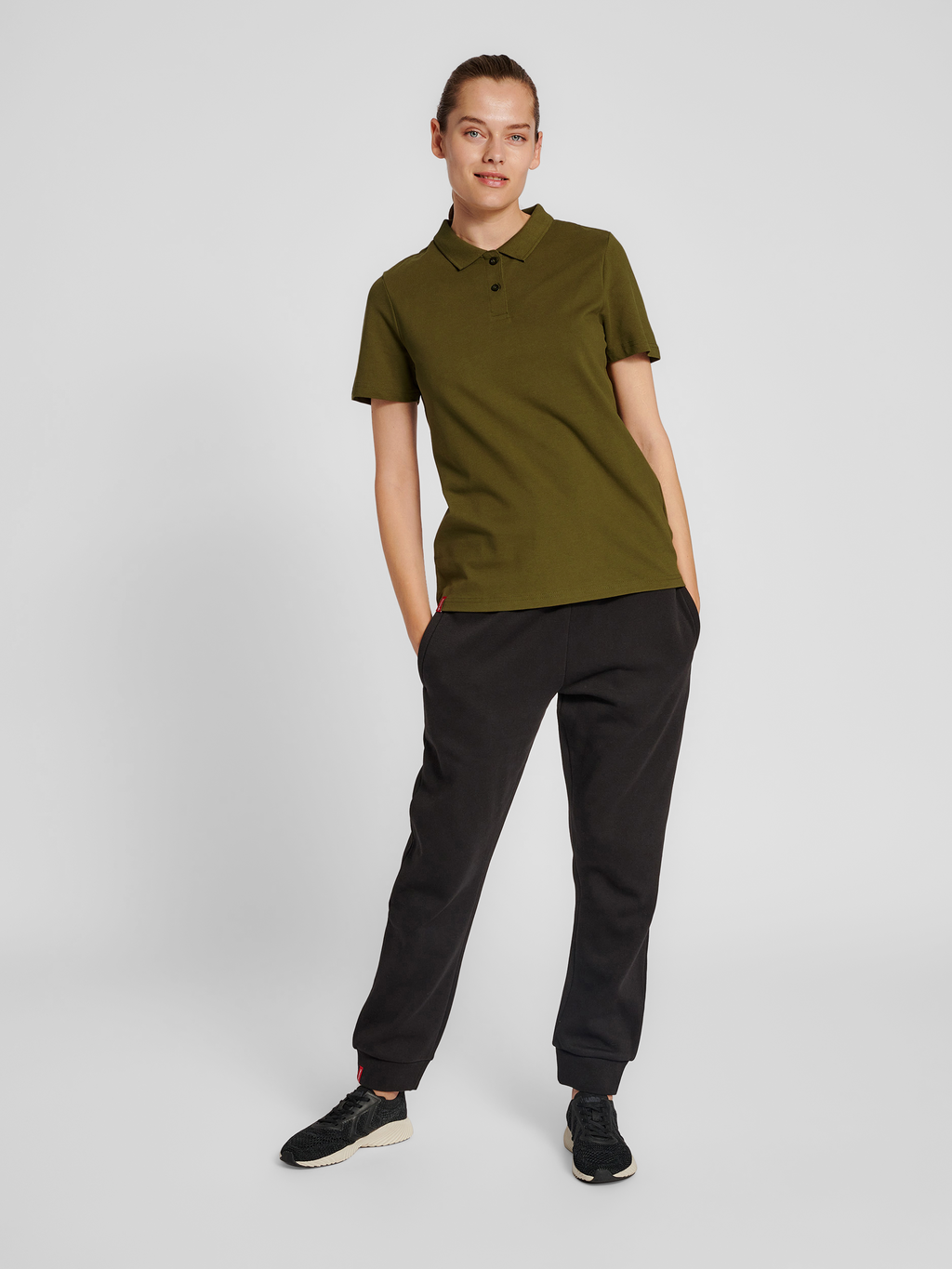 hmlRED STRETCH POLO WOMAN